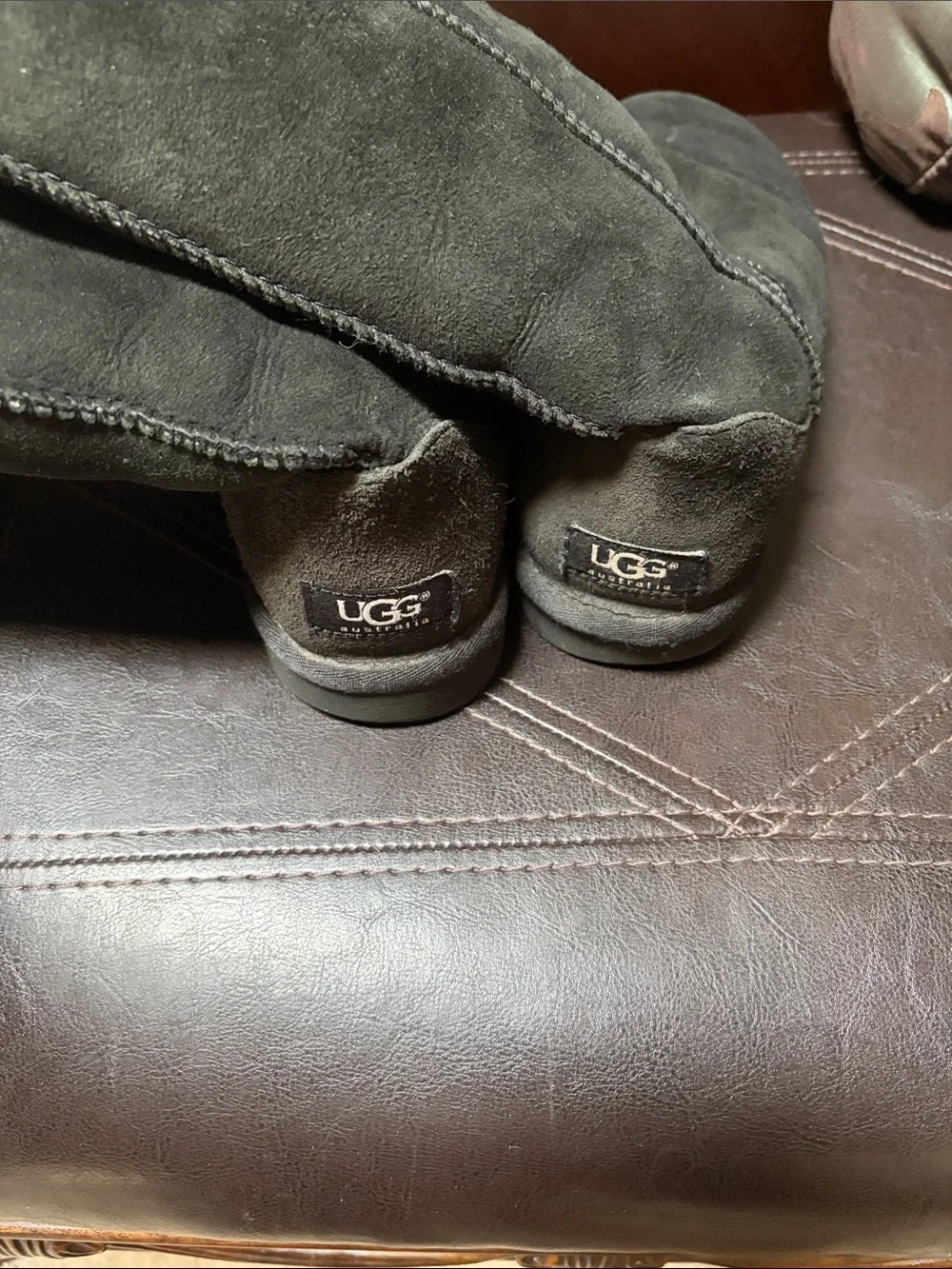 UGG Women's Black Suede Mid-Calf Winter Boots